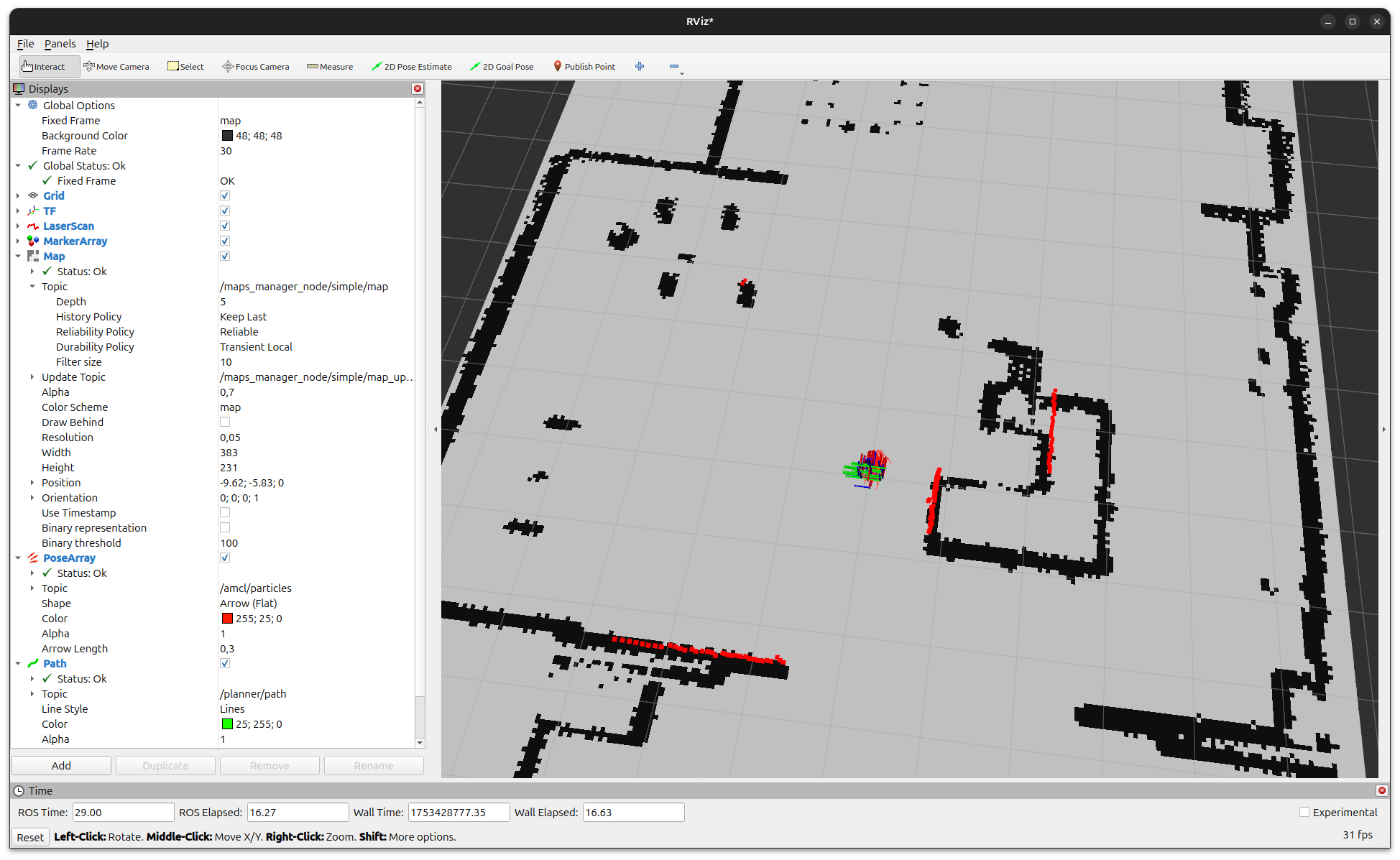 RViz2 with EasyNav loaded